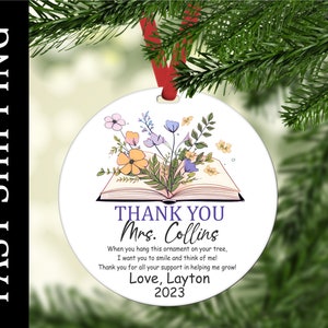 Teacher Ornaments, Teacher Christmas Gift, Custom Teacher Christmas Ornament, Teacher Personalized Gift Keepsake, Teacher Ornament