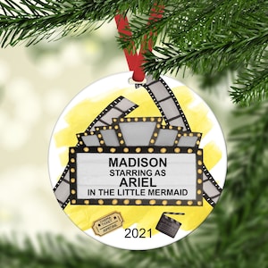 Theater ornament, Actor Actress Ornament, Personalized Broadway Ornament, Personalized now Playing Ornament, Personalized Marquee Ornament