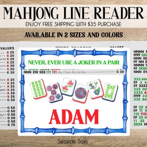 Mahjong Line Reader, Mahjong Accessories, Personalized Mahjong Gifts, Mahjong Line Finder, Mahjong Lover Gift, Mahjong Gift