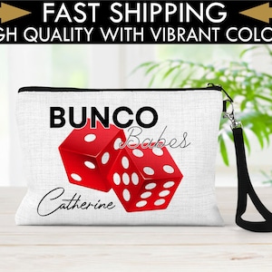 Personalized Bunco Bag, Bunco Babes, Bunco Wristlet, Personalized Gift for Bunco Lover, Gift for Bunco Player, Bunco Bag, Bunco Gifts