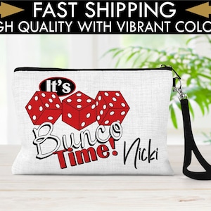 Personalized Bunco Bag, Bunco Queen, Bunco Wristlet, Personalized Gift for Bunco Lover, Gift for Bunco Player, Bunco Bag, Bunco Gifts
