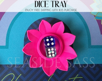 Lotus Flower Dice Tray for American Mahjong | Mahjong Accessory | Modern Mahjong Table Decor | Gift for Mahjong Lovers | Dice Holder