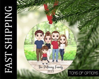 Personalized Family Christmas Ornament,  Custom Family Keepsake, Family Ornament, Christmas Ornament, 2023 Family Ornament, Character Family