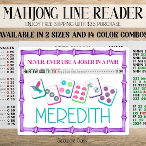 Mahjong Line Reader, Mahjong Accessories, Personalized Mahjong Gifts, Mahjong Line Finder, Mahjong Lover Gift, Mahjong Gift, Mahjong