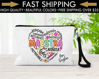 Personalized  Spanish Teacher Bag, Spanish Teacher Gift Ideas, Teacher Appreciation Gift, Spanish End Of School Gift, Spanish Teacher Bag