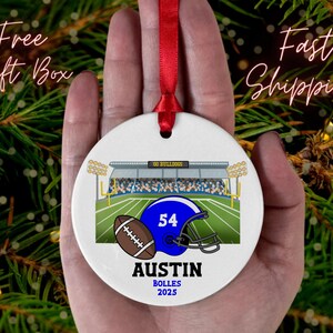 Personalized Football Ornament, Football Ornament, Football Gift, Boys Ornament, Football Team, Football Team Sports Gift, Senior Gift