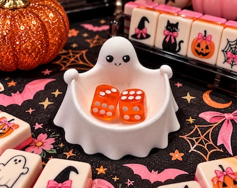 Ghost Dice Tray for American Mahjong | Halloween Mahjong Accessory | Modern Mahjong Table Decor | Gift for Mahjong Lovers | Dice Holder