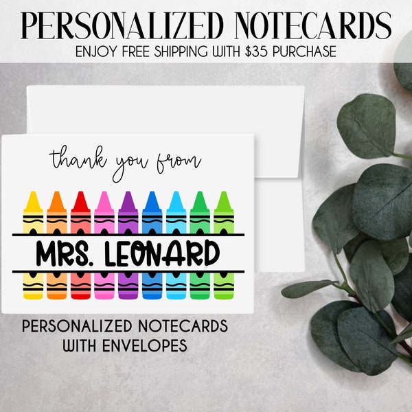 Teacher Notecard Gift Set, Teacher Stationary, Flat Notecard Set, Personalized Notecards, Personalized Gifts, Teacher Appreciation Gifts