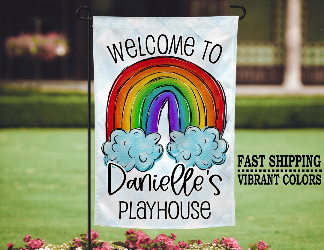 Playhouse Garden Flag Personalized Garden Flag Custom Garden Etsy