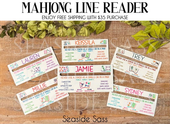 Mahjong Line Reader, Mahjong Accessories, Personalized Mahjong Gifts, Mahjong Line Finder, Mahjong Lover Gift, Mahjong Gift, NEW SIZE