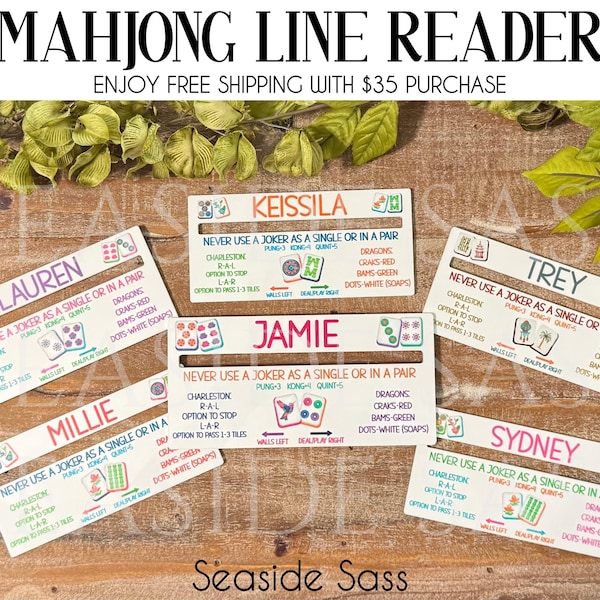 Mahjong Line Reader, Mahjong Accessories, Personalized Mahjong Gifts, Mahjong Line Finder, Mahjong Lover Gift, Mahjong Gift, NEW SIZE
