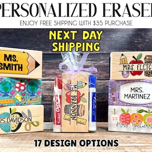 Personalized Teacher gift, Chalkboard eraser with marker, Teacher Gift, Teacher appreciation gift, Teacher Christmas Eraser, Teacher Gift