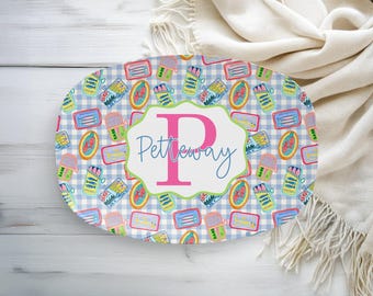 Sardine Serving Platter, Personalized Sardine Plate, Sardine, Sardine Name Platter Dessert Platter, Personalized Gift, Preppy Sardine Gift