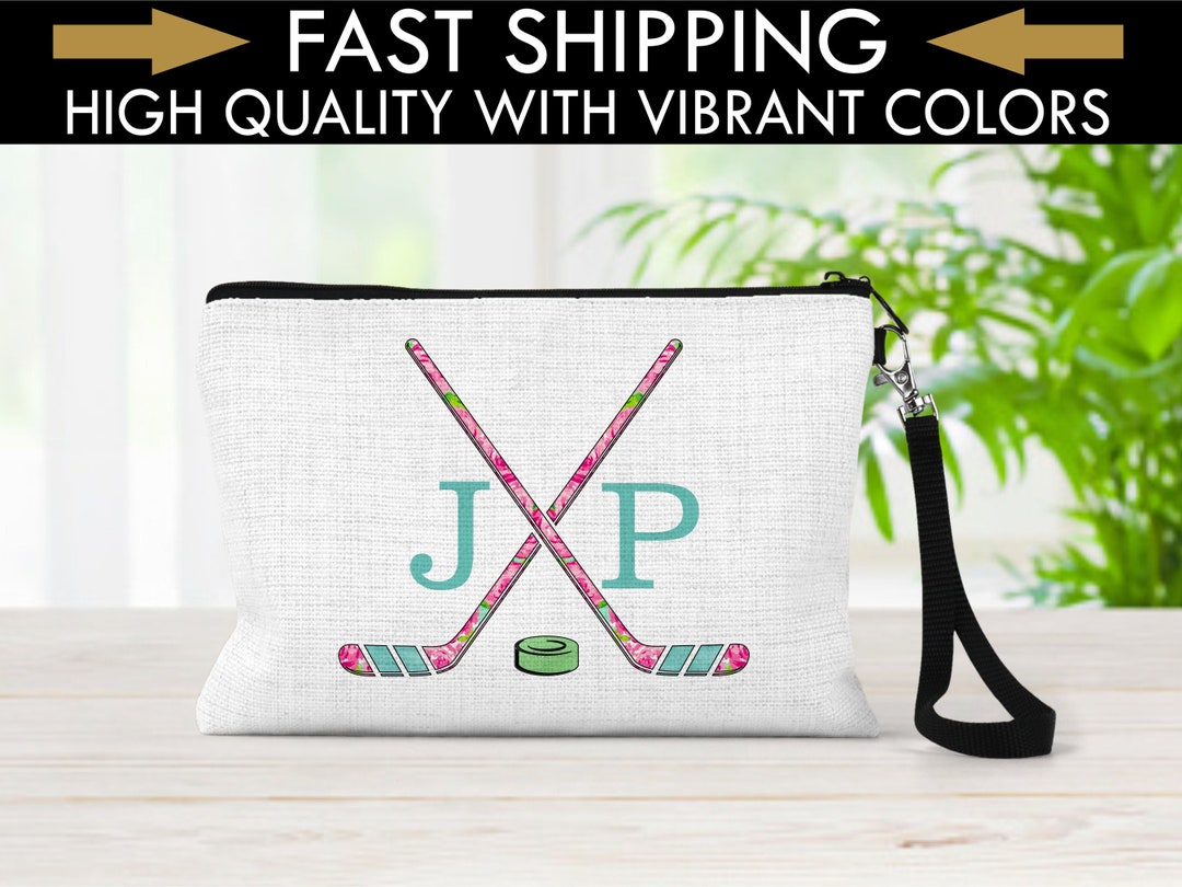 Personalized Hockey Bag, Personalized Hockey Make up Bag, Custom Hockey