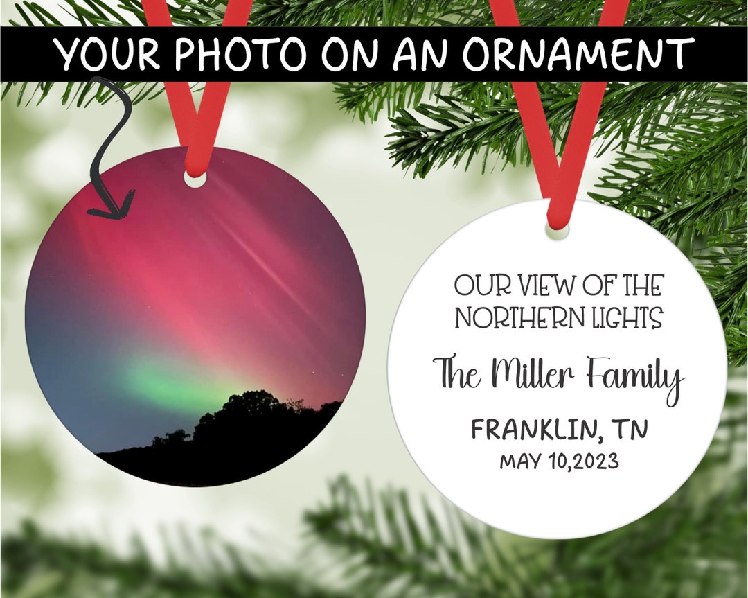 Northern Lights Ornament, Your Photo on an Ornament, Northern Lights ...