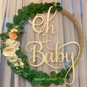 Oh baby back drop, oh baby wooden cutout, oh baby, baby shower decorations, baby shower backdrop, oh baby backdrop, oh baby sign, image 4