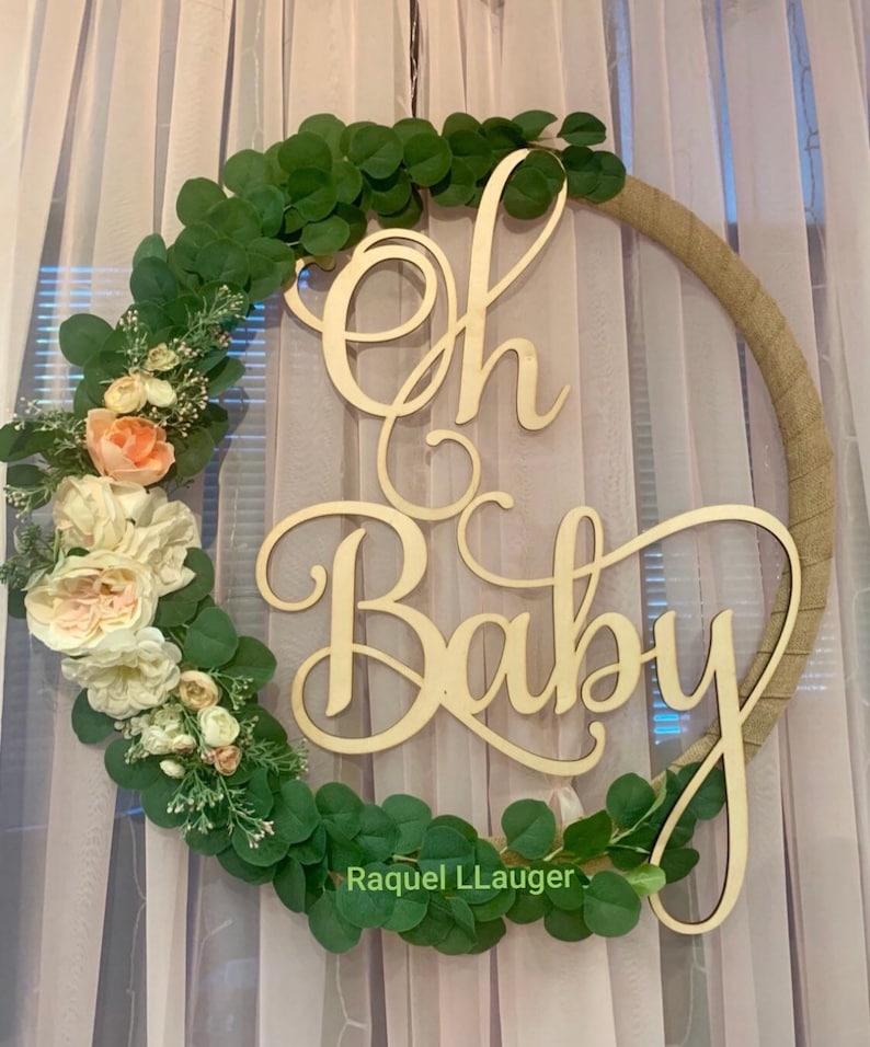 Oh baby back drop, oh baby wooden cutout, oh baby, baby shower decorations, baby shower backdrop, oh baby backdrop, oh baby sign, image 4
