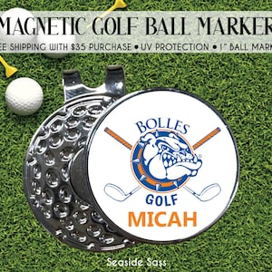 School Logo Golf Ball Marker, Golf Tournament Gifts, Golf Gift, Golf Team Ball Marker, Your Logo Golf Gift, High School Golf Ball Marker