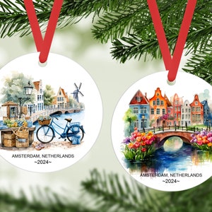 Personalized Netherlands Ornament, Netherlands Ornament Gift, Christmas Gift for Friends, Netherlands Keepsake, Netherland Trip, Christmas