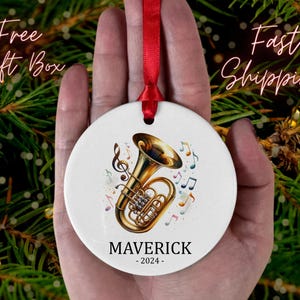 Tuba Ornament, Tuba Player Gift, Personalized Gift for Tuba Lover, School Band Gift, Tuba Band Ornament, Tuba Gift