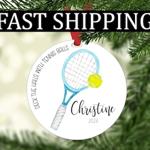 Personalized Tennis Ornament, Tennis Best Friend Gift, Personalized Christmas Ornament, Tennis Gift, Tennis Lover, Tennis Team Ornament