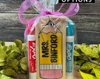 Personalized Whiteboard Eraser, Chalkboard eraser with expo marker, Teacher Gift, Teacher appreciation gift, Teacher Eraser, Teacher Gift