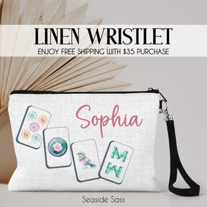 Personalized Mahjong Bag, Personalized Mahjong Zipper Pouch, Mahjong Tile Bag, Game Tile Bag, Mahjong Gift, Mahjong Lover, Mahjong