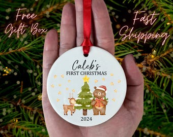 First Christmas Ornament, Baby First Christmas Ornament, Personalized Kid Ornament, Personalized Baby Ornament, Ornament, Christmas Gift