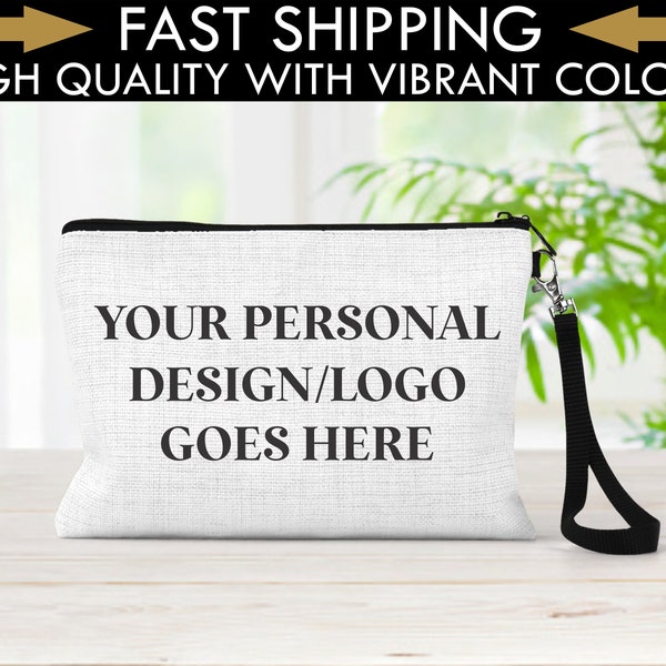 Personalized Bag with Your Logo, Your Design on a Bag, Custom Logo Bag, Promotional Item, Personalized Photo Wristlet, Business Swag