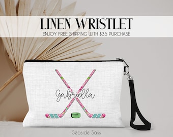 Personalized Hockey Bag, Personalized Hockey Make Up Bag, Custom Hockey Toiletry Bag, Hockey Lover Gift Ideas, Hockey Gift, Hockey