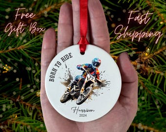 Personalized Dirt Bike Ornament, Motocross Bike Ornament, Dirt Bike Lover, Personalized Ornament, Custom Motocross Gift, Dirt Bike Gift