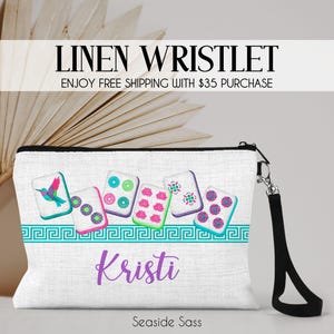 Personalized Mahjong Bag, Personalized Mahjong Zipper Pouch, Mahjong Tile Bag, Game Tile Bag, Mahjong Gift, Mahjong Lover, Mahjong
