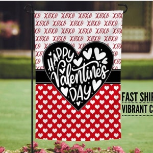 Valentine garden flag, personalized garden flag, custom garden flag, garden flag, personalized flag, Valentines Day, Valentines Day Flag