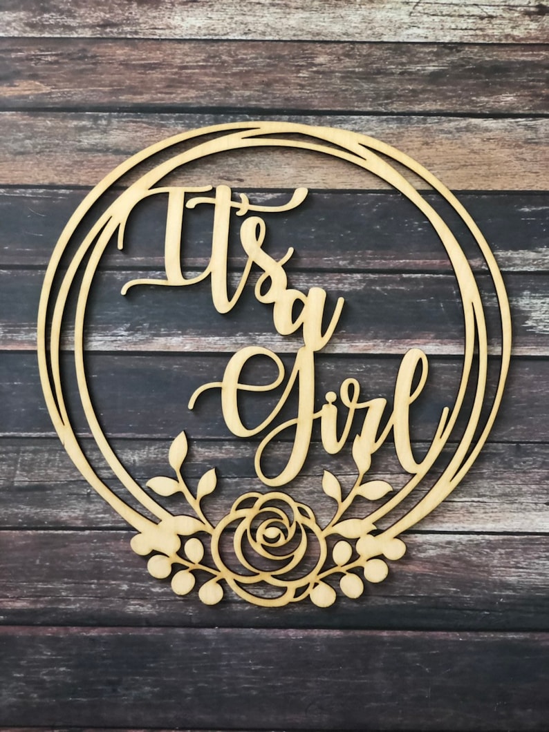 its a girl wood cut out,its a girl floral wood cut out baby shower decor Its a girl photo prop baby shower its a girl cutout