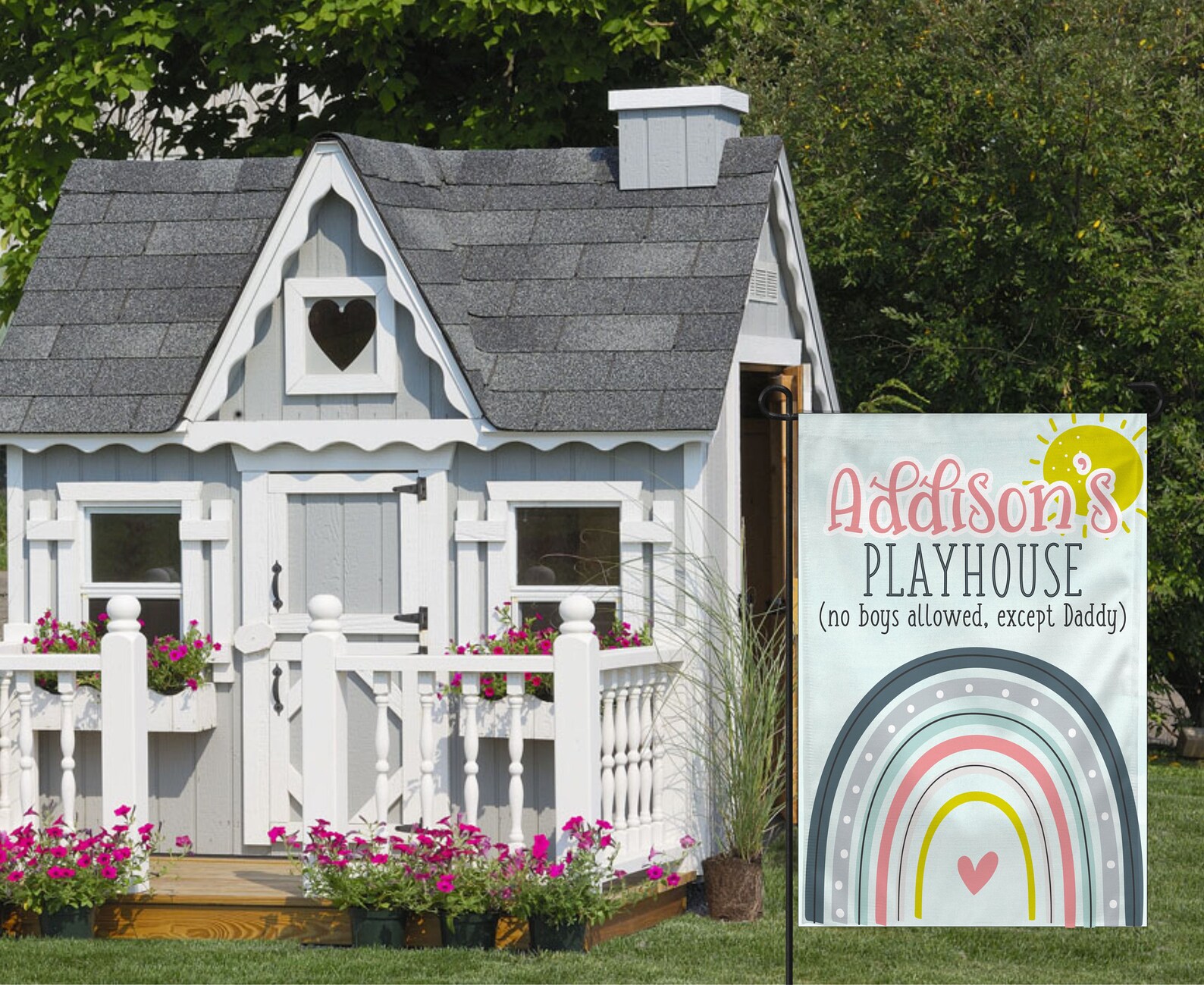Playhouse garden flag personalized garden flag custom garden Etsy