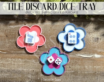 Flower Tile Terrace, Mahjong Discard Tile Tray, Mahjong Accessory, Mahjong Gifts, New Mahjong Player Gift, Mah Jonng, Mahjong Hostess Gift