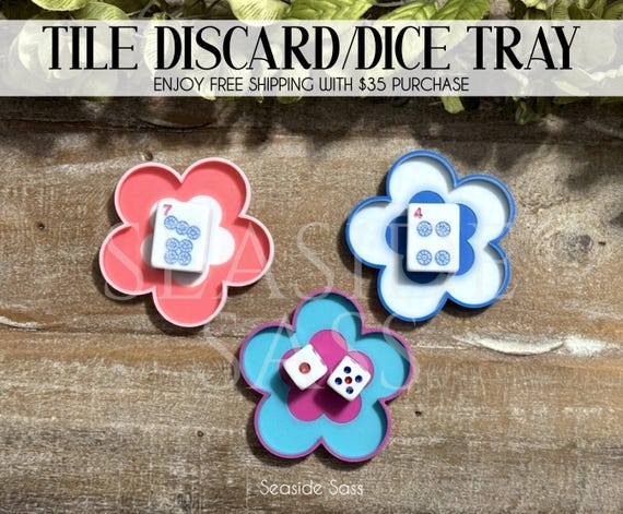 Flower Tile Terrace, Mahjong Discard Tile Tray, Mahjong Accessory, Mahjong Gifts, New Mahjong Player Gift, Mah Jonng, Mahjong Hostess Gift