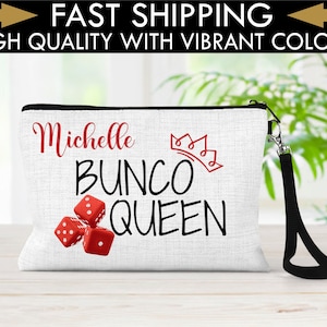 Personalized Bunco Bag, Bunco Queen, Bunco Wristlet, Personalized Gift for Bunco Lover, Gift for Bunco Player, Bunco Bag, Bunco Gifts
