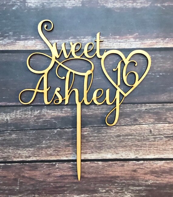 Personalized Sweet Sixteen Cake Topper Sweet 16 Cake Topper Etsy