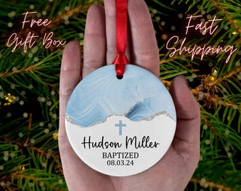 Personalized Baptism Ornament, Baptism Gift,  Baptism Ornament, Baptism Gift, Baptism Keepsake, Godson Gift, Goddaughter Gift