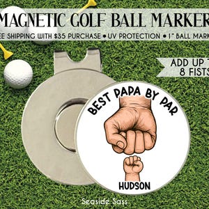 Best Papa By Par - Custom Father&#39;s Day Golf Ball Marker - Personalized Golf Gift for Dad - Unique Father&#39;s Day Present - Golf Ball Marker