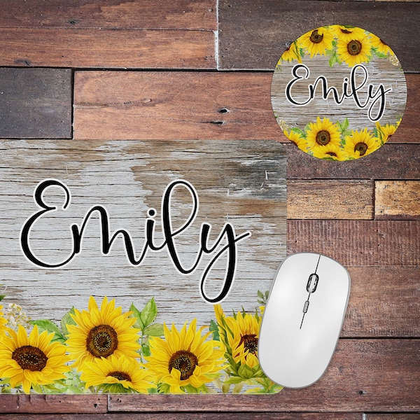 Personalized sunflower mouse pad, custom mouse pad, mouse pad, office accessories, desk decor, desk accessories
