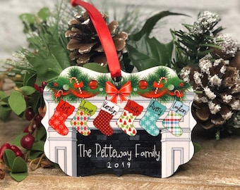 Personalized ornament, custom family ornament, family christmas ornament, personalized christmas ornament, ugly sweater ornament, stocking o