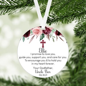 Personalized Ornament from Godfather, Promise to Godchild, Christening Gift,  Baptism Gift, Baptism Ornament, Gift From Godfather