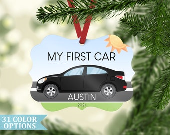 Personalized new car ornament, driving ornament, new driver ornament, new car ornament, license ornament, 16 year old birthday, first car