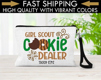Personalized Girl Scout Cookie Money Bag, Girl Scout Gifts, Girl Scout Troop Gift. Cookie Dealer, Cookie Cash bag, Girl Scout Pouch