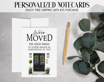 New Address Cards, We've Moved Announcement, New Address Postcard, New Home Cards With Envelopes, New Home Flat Note Cards, New Address