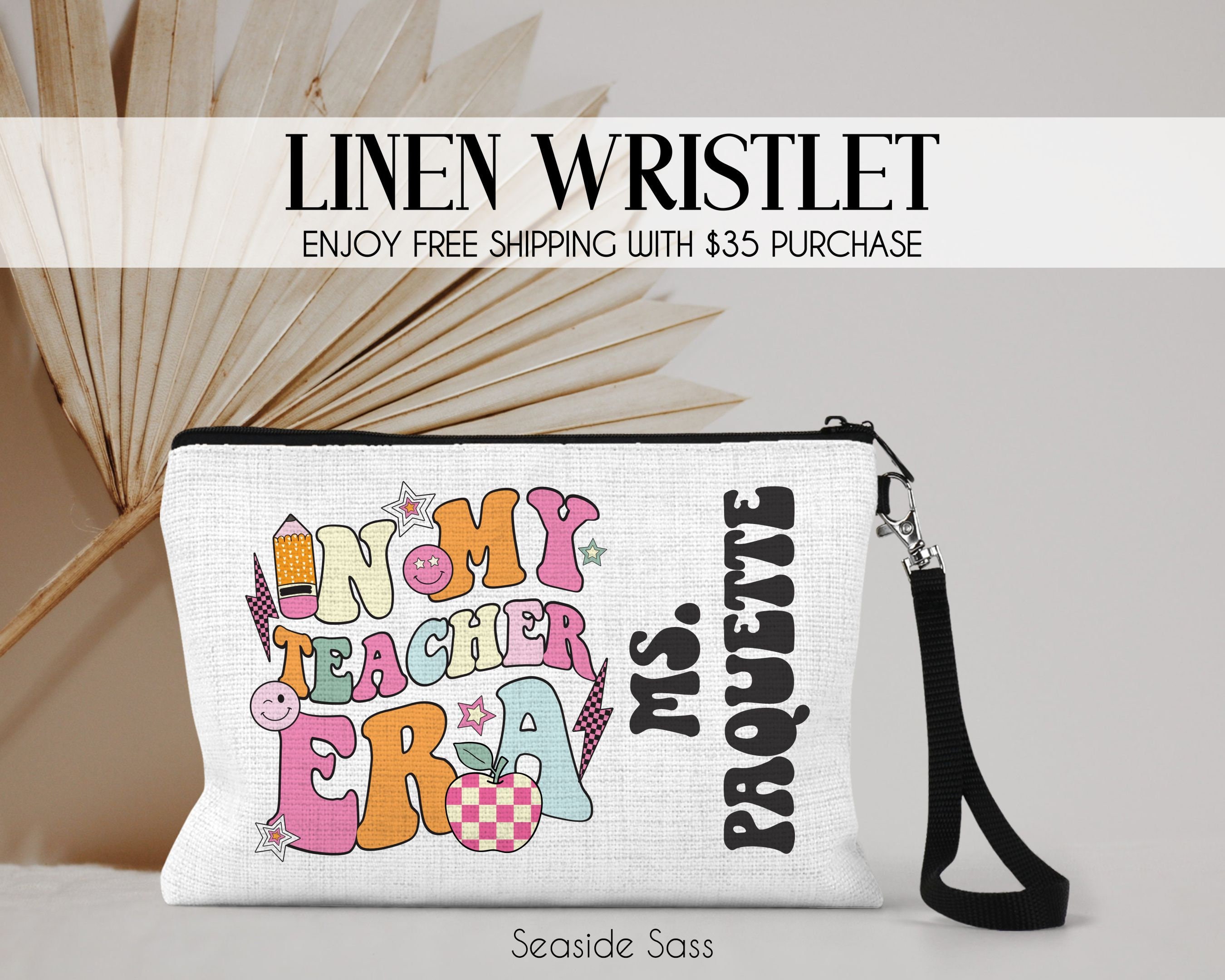 Personalized Teacher Era Bag, Teacher Gift Ideas, Teacher Appreciation Gift, Favorite Teacher Bag, Pencil Pouch, End Of School Gift
