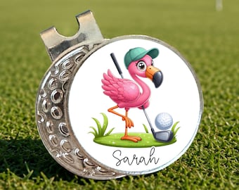 Personalized Golf Ball Marker, Girls Golf Gifts, Golf Gift, Personalized Ball Marker, Personalized Golf Gift, Golf Lover Gift, Flamingo Golf