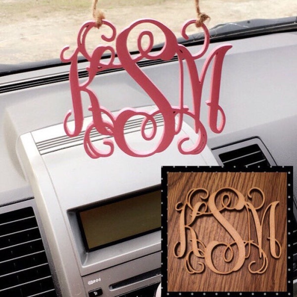 Rear view mirror charm, Rear view mirror initial charm, car charm, rear-view mirror monogram, gifts for teens, wooden initials, car charm